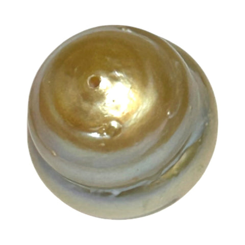 RARE Baroque 15.8 x 17.6mm 28.6 Carat Gold South Sea Pearl Loose