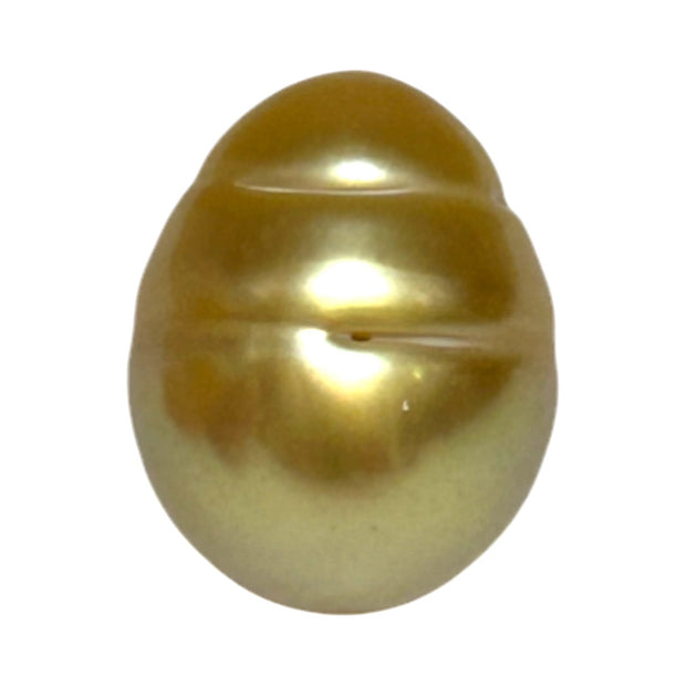 Oval Giant 13.6 x 17.2mm Deep Gold Philippines South Sea Loose Pearl