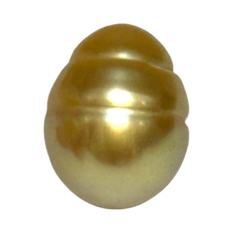Oval Giant 13.6 x 17.2mm Deep Gold Philippines South Sea Loose Pearl