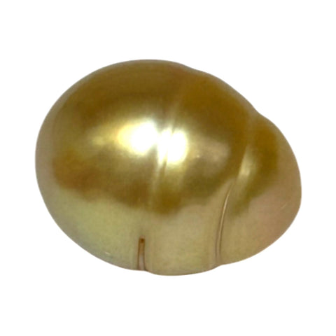 Oval Giant 13.6 x 17.2mm Deep Gold Philippines South Sea Loose Pearl