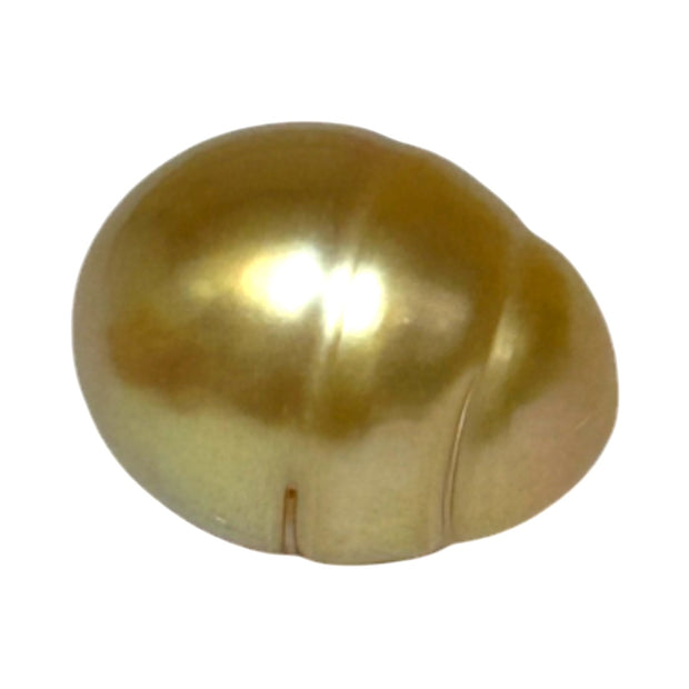 Oval Giant 13.6 x 17.2mm Deep Gold Philippines South Sea Loose Pearl