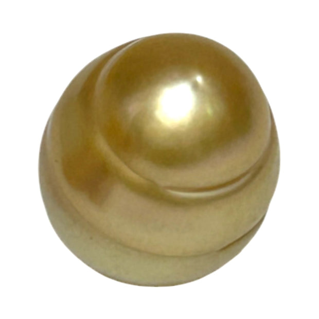 Oval Giant 13.6 x 17.2mm Deep Gold Philippines South Sea Loose Pearl