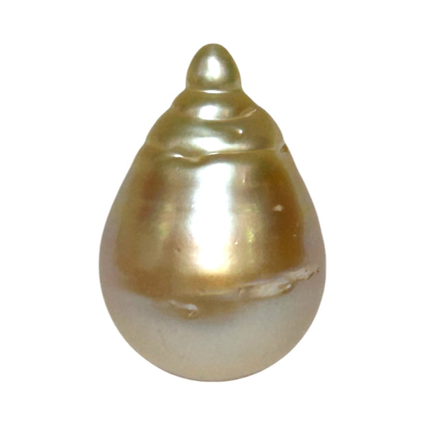 Super Giant 16.4 x 24mm Gold South Sea Teardrop Pearl Un-Drilled