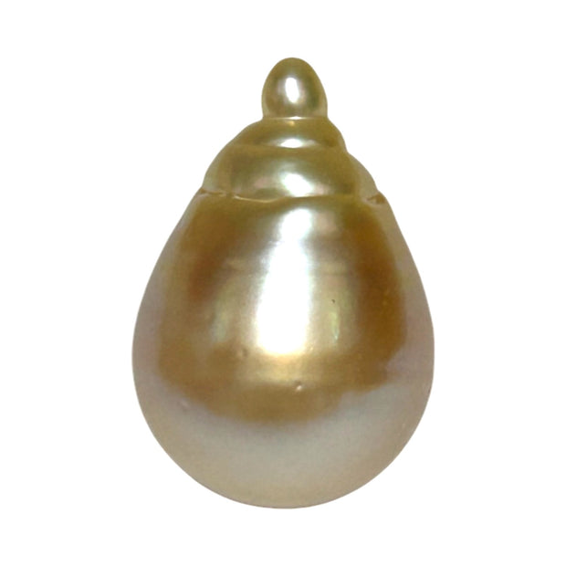 Super Giant 16.4 x 24mm Gold South Sea Teardrop Pearl Un-Drilled