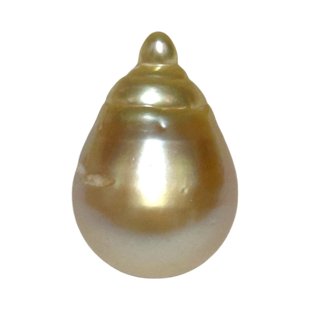 Super Giant 16.4 x 24mm Gold South Sea Teardrop Pearl Un-Drilled