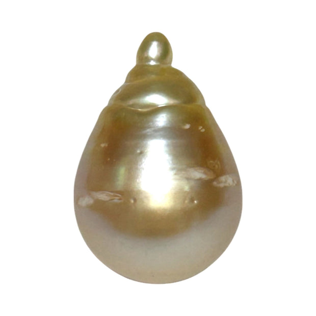 Super Giant 16.4 x 24mm Gold South Sea Teardrop Pearl Un-Drilled