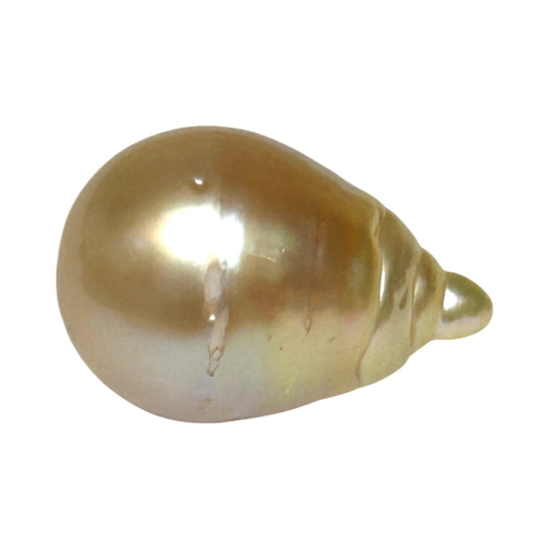 Super Giant 16.4 x 24mm Gold South Sea Teardrop Pearl Un-Drilled