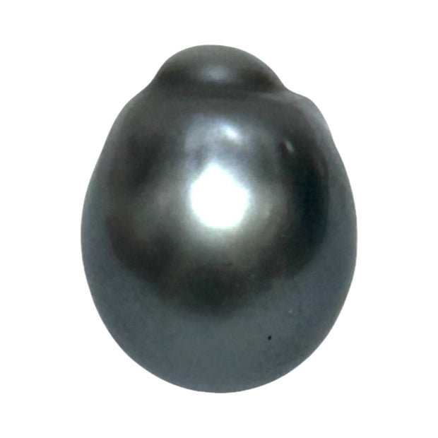 Oval 16.8 Carat 12.8 x 16.1mm Peacock Gray Tahitian Sea Pearl Loose