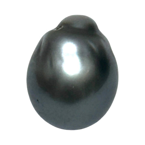 Oval 16.8 Carat 12.8 x 16.1mm Peacock Gray Tahitian Sea Pearl Loose