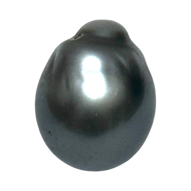 Oval 16.8 Carat 12.8 x 16.1mm Peacock Gray Tahitian Sea Pearl Loose