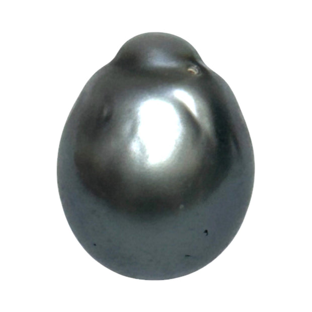 Oval 16.8 Carat 12.8 x 16.1mm Peacock Gray Tahitian Sea Pearl Loose