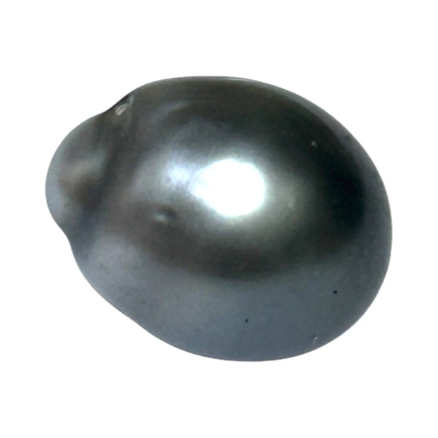 Oval 16.8 Carat 12.8 x 16.1mm Peacock Gray Tahitian Sea Pearl Loose