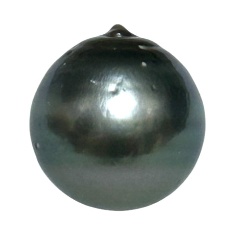 Round 15mm 24.8 Carat Tahitian Sea Natural Gray Blue Pearl Un-Drilled