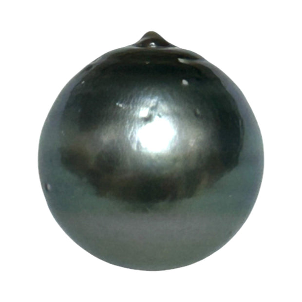 Round 15mm 24.8 Carat Tahitian Sea Natural Gray Blue Pearl Un-Drilled