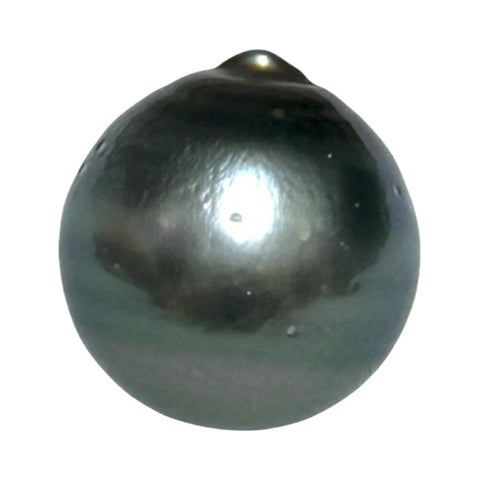 Round 15mm 24.8 Carat Tahitian Sea Natural Gray Blue Pearl Un-Drilled