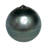 Round 15mm 24.8 Carat Tahitian Sea Natural Gray Blue Pearl Un-Drilled