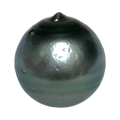 Round 15mm 24.8 Carat Tahitian Sea Natural Gray Blue Pearl Un-Drilled