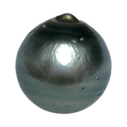 Round 15mm 24.8 Carat Tahitian Sea Natural Gray Blue Pearl Un-Drilled