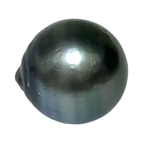 Round 15mm 24.8 Carat Tahitian Sea Natural Gray Blue Pearl Un-Drilled