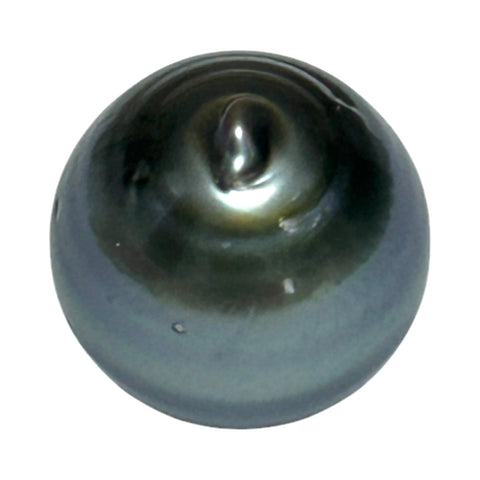 Round 15mm 24.8 Carat Tahitian Sea Natural Gray Blue Pearl Un-Drilled