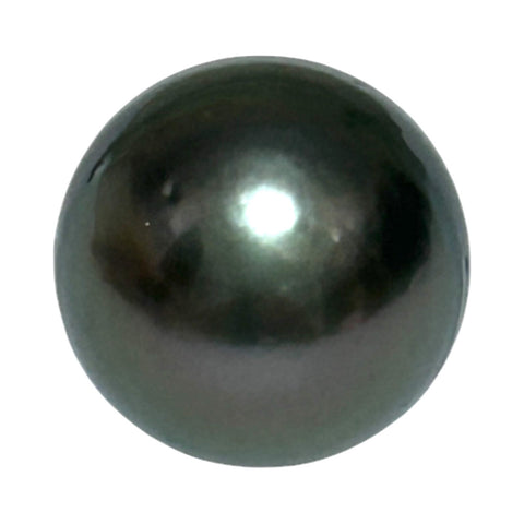 Round 15mm 24.8 Carat Tahitian Sea Natural Gray Blue Pearl Un-Drilled