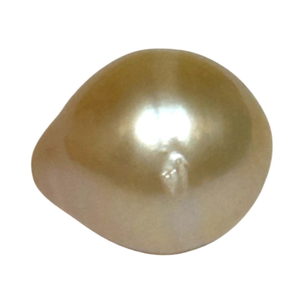 Teardrop 14.1 x 16.5mm 21.6 Carat Natural Gold South Sea Pearl Loose