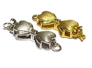 Solid 925 Sterling Silver Y & W Gold 18K GP Finding Clasp 10 x 20mm