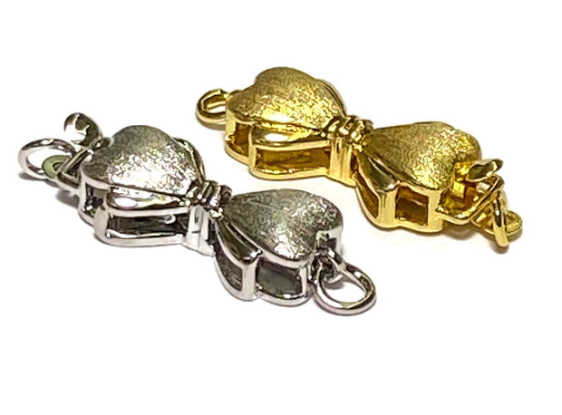 Solid 925 Sterling Silver Y & W Gold 18K GP Finding Clasp 10 x 20mm
