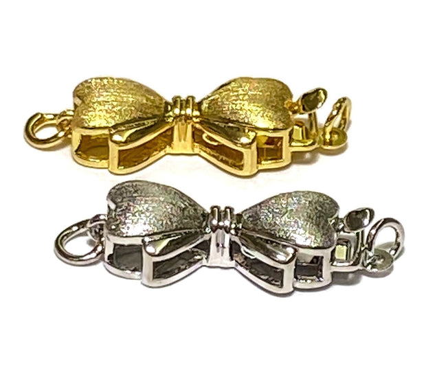 Solid 925 Sterling Silver Y & W Gold 18K GP Finding Clasp 10 x 20mm