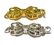 Solid 925 Sterling Silver Y & W Gold 18K GP Finding Clasp 10 x 20mm