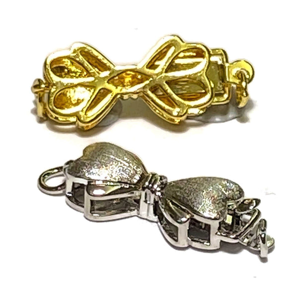 Solid 925 Sterling Silver Y & W Gold 18K GP Finding Clasp 10 x 20mm