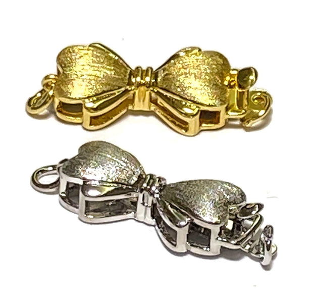 Solid 925 Sterling Silver Y & W Gold 18K GP Finding Clasp 10 x 20mm