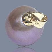Huge Baroque 13.6 x 15mm Keshi Silver Purple Pink Cultured Pearl Pendant
