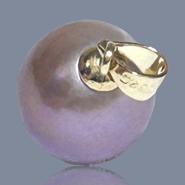 Huge Baroque 13.6 x 15mm Keshi Silver Purple Pink Cultured Pearl Pendant