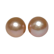 Huge 2 pcs 25.5 Carat 12.4mm Peach Pink Round Edison Pearl Loose