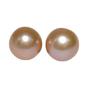 Huge 2 pcs 25.5 Carat 12.4mm Peach Pink Round Edison Pearl Loose