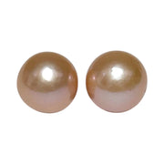 Huge 2 pcs 25.5 Carat 12.4mm Peach Pink Round Edison Pearl Loose