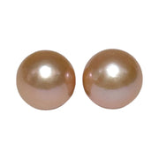 Huge 2 pcs 25.5 Carat 12.4mm Peach Pink Round Edison Pearl Loose