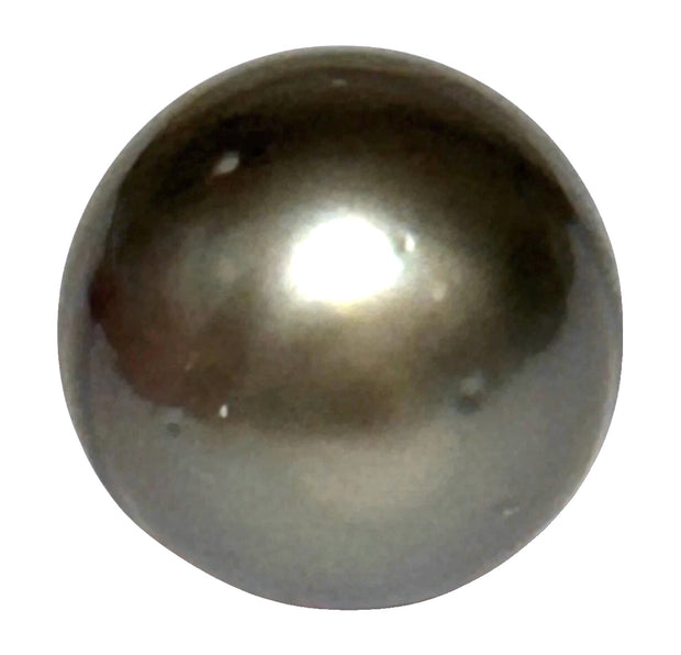 Oval 12.1 x 12.3mm Tahitian Sea Peacock Black Green Pearl Pendant