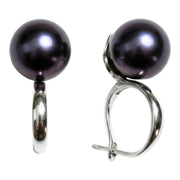 Delicate 10 - 10.5mm Edison Purple Black Pinkish Pearl Clip-On Earrings