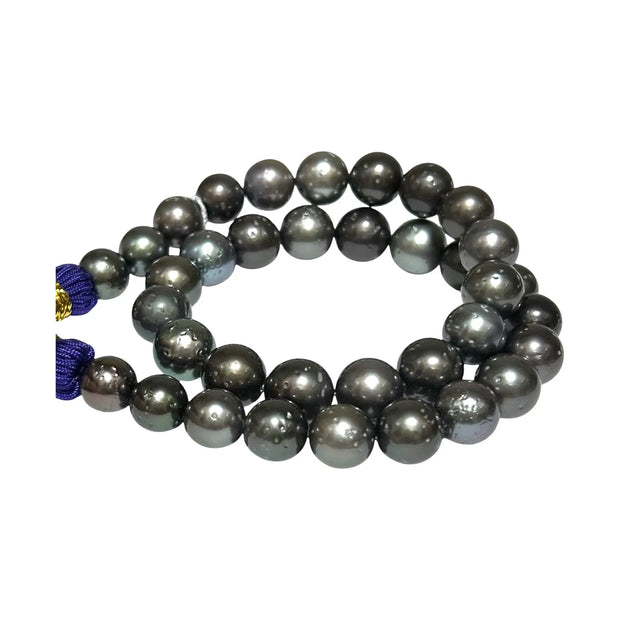 10.3 - 12mm Round Tahitian South Sea Pearl 16" Strand