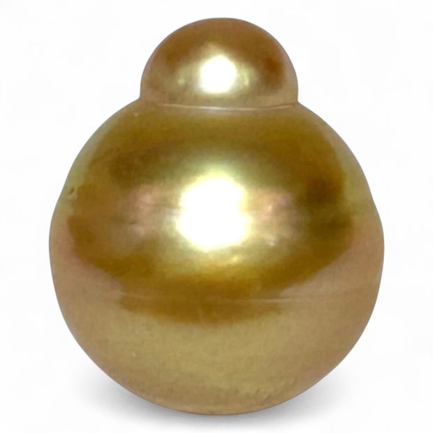 Grand 14.5 x 17mm, 23.3 Carats Deep Golden Philippines Sea Pearl Loose