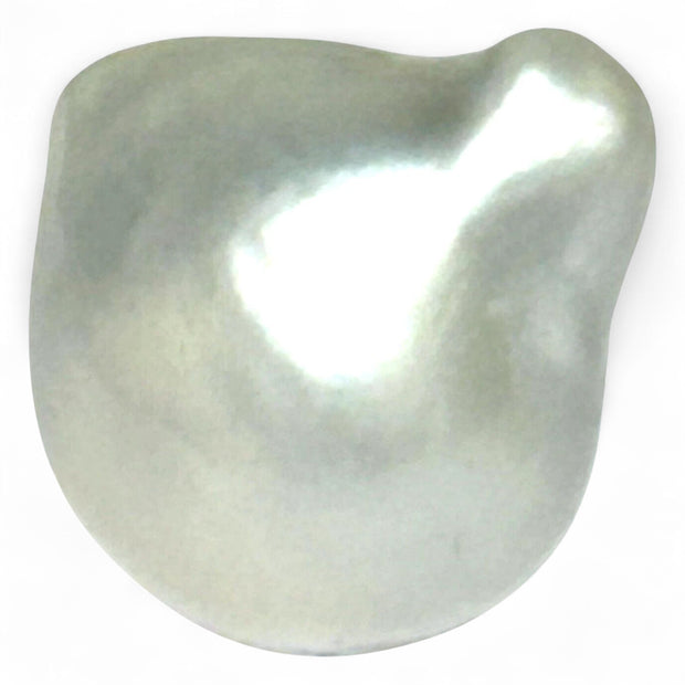 Baroque 11.9 x 13.2mm  Silver Lombok South Sea Keshi Pearl Loose