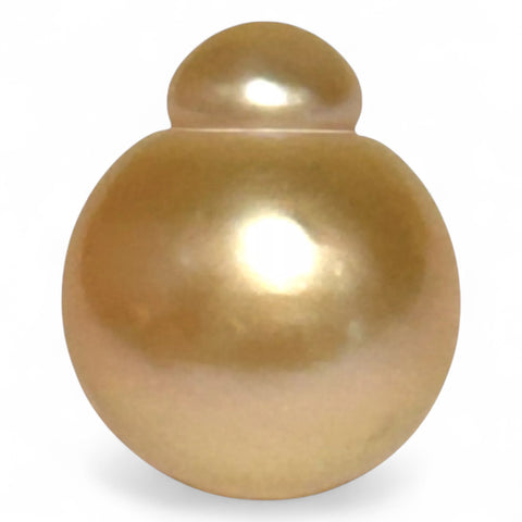 Huge 13.8 x 16.6mm 20 Carat Rich Golden Philippines South Sea Pearl