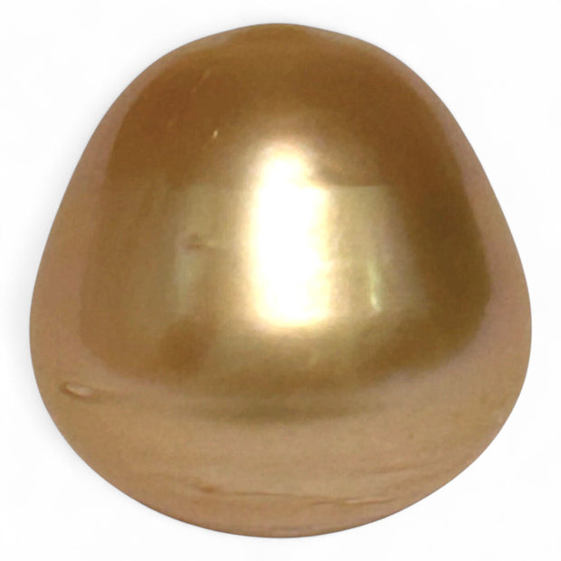 Enormous 14.9 x 15.2mm 23.5 Carat Deep Gold Philippines South Sea Pearl