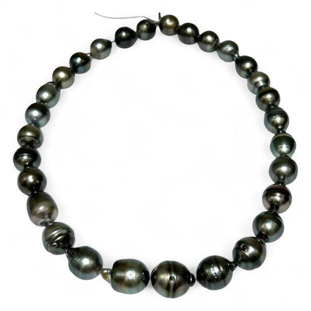 Baroque 11 - 18mm Peacock Gray Green Tahitian Sea Pearl 16" Strand