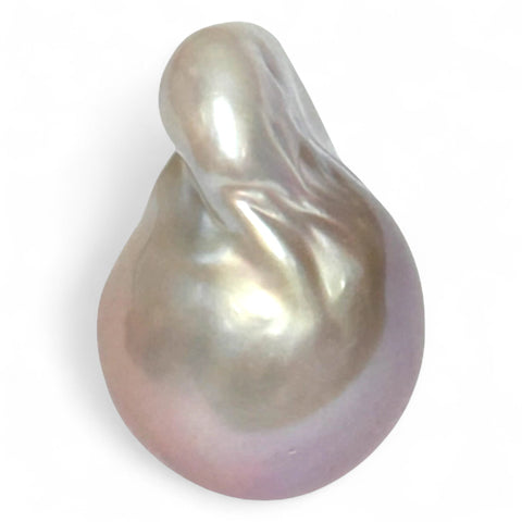 Ornate 16.7 x 13.6 x 26mm KeshI Purple Rose Gold Rainbow Pearl