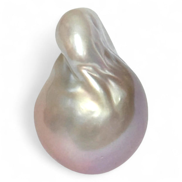 Ornate 16.7 x 13.6 x 26mm KeshI Purple Rose Gold Rainbow Pearl