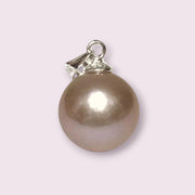 Classy 11 - 11.5mm Edison Peach Pink Round Cultured Pearl Pendant