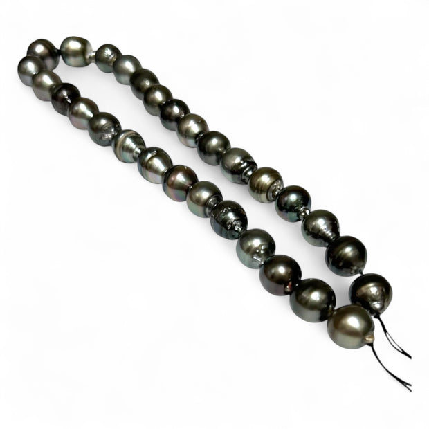 Baroque 11 - 18mm Peacock Gray Green Tahitian Sea Pearl 16" Strand
